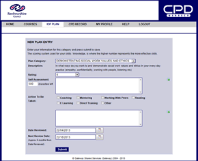 Add Renfrewshire Social Work Plan Entry Screenshot