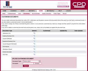 Customise Documents Screenshot