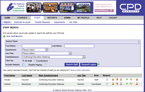 Authority Staff Search Screenshot