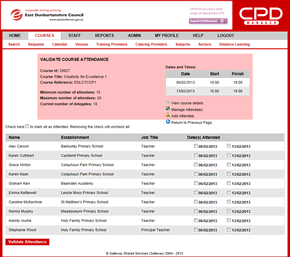 Validate Attendance Screenshot